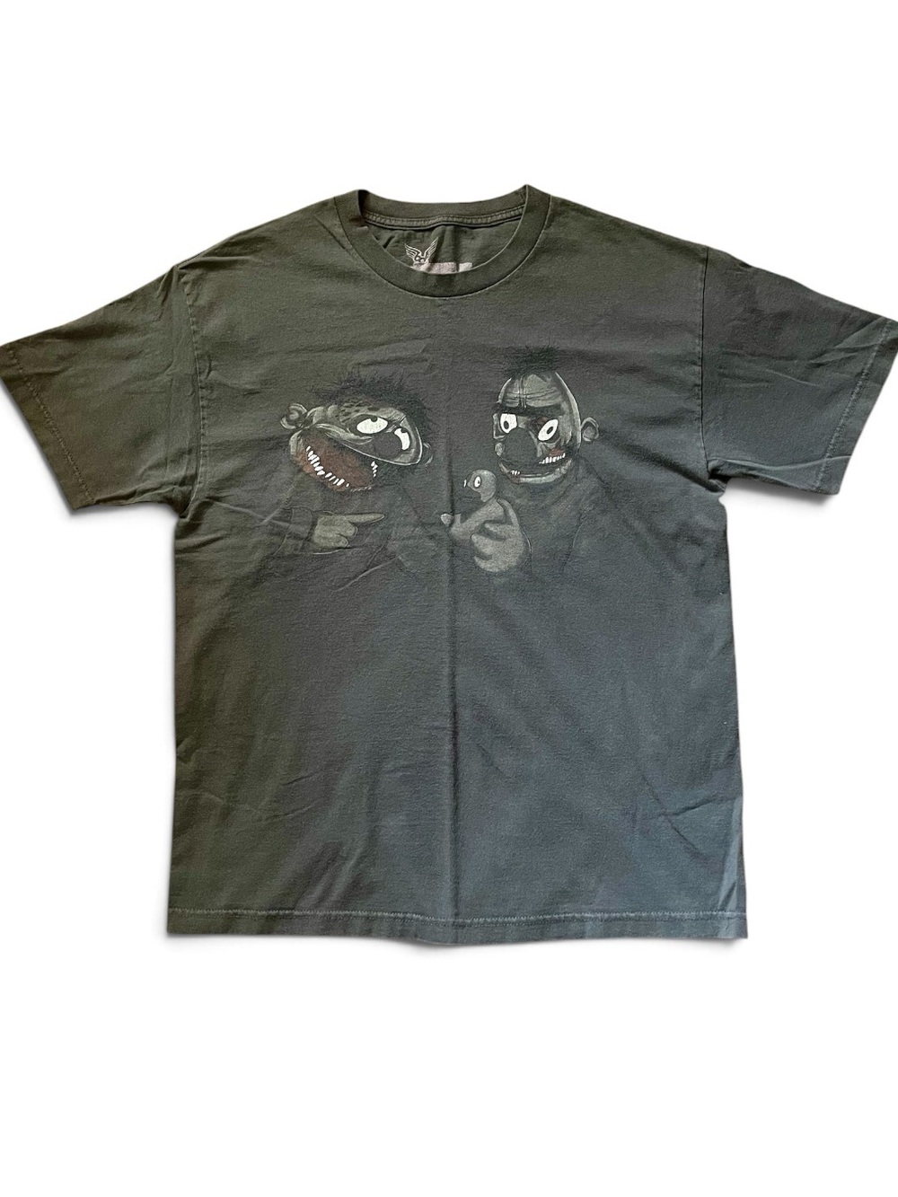 604 Republic Bert & Ernie as Zombies Gray Size Large T-shirt